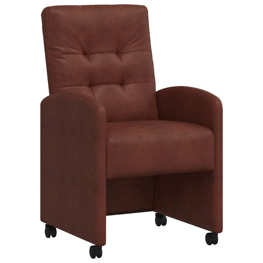 vidaXL Καρέκλες Φαγητού με Ρόδες 2 pcs Λαμπερό καφέ 58 x 67 x 97 εκ