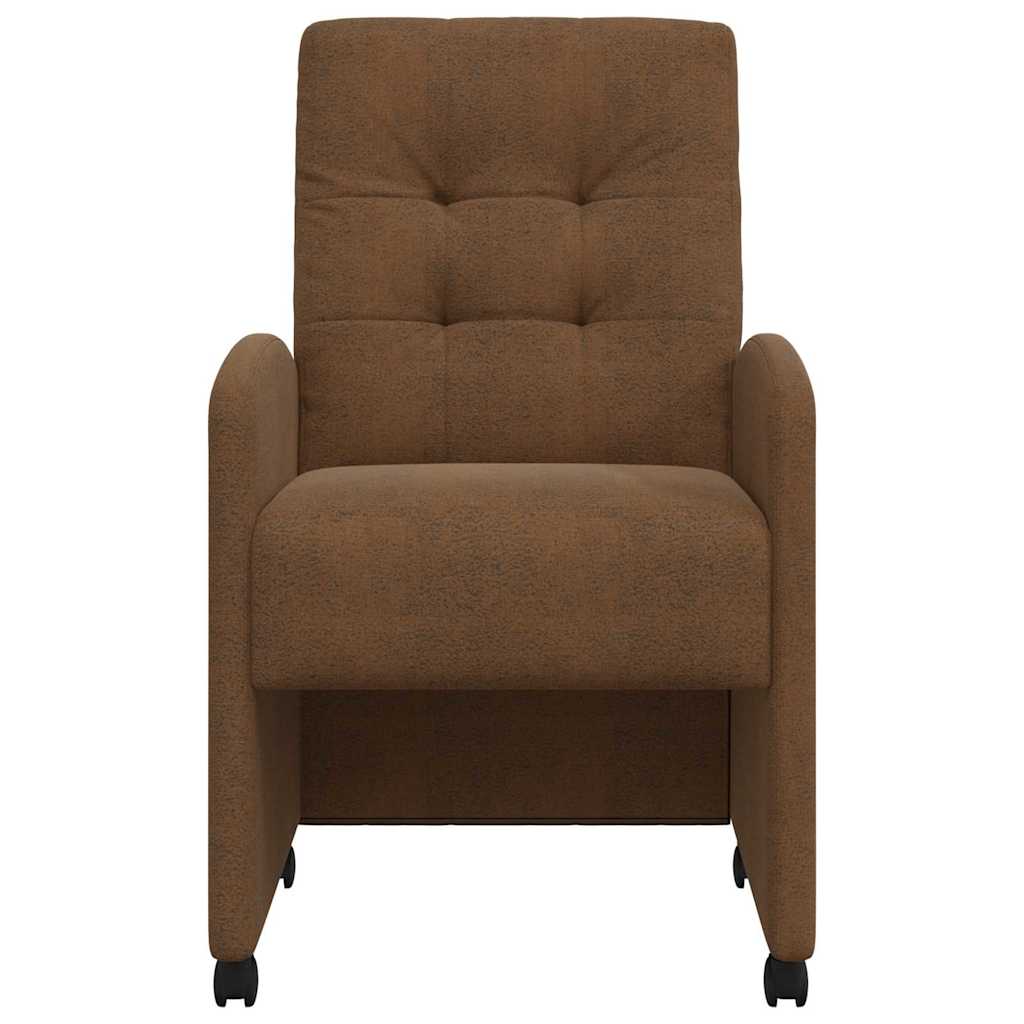 vidaXL Καρέκλες φαγητού 2 pcs Καφέ 57 x 67 x 98 εκ Ψεύτικο σουέτ δέρμα