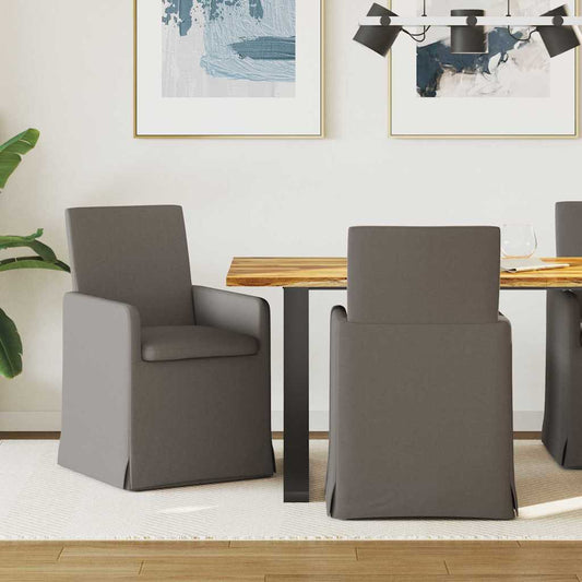 vidaXL Καρέκλες φαγητού 2 pcs Ανοιχτό γκρι 57 x 67 x 95 εκ Λινό