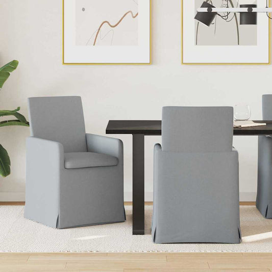 vidaXL Καρέκλες φαγητού 2 pcs Ανοιχτό γκρι 57 x 67 x 95 εκ ύφασμα