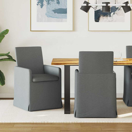vidaXL Καρέκλες φαγητού 2 pcs Σκούρο γκρι 57 x 67 x 95 εκ ύφασμα