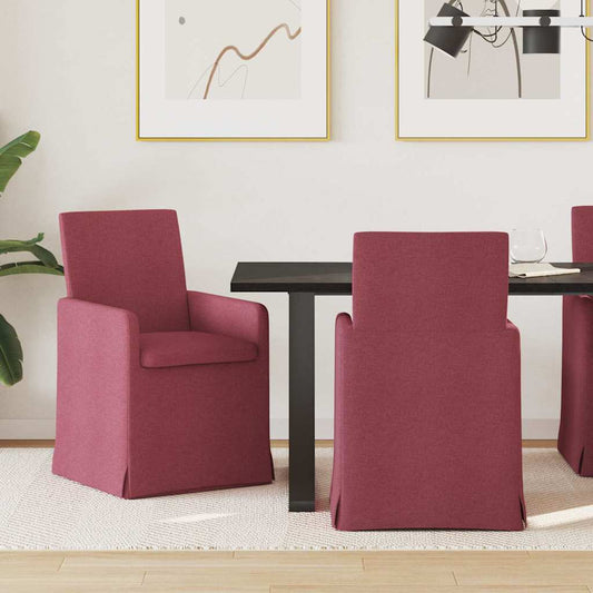 vidaXL Καρέκλες φαγητού 2 pcs Μπορντό 57 x 67 x 95 εκ ύφασμα