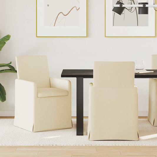 vidaXL Καρέκλες φαγητού 2 pcs Κρεμ 57 x 67 x 95 εκ ύφασμα