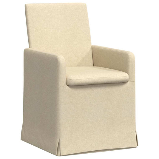 vidaXL Καρέκλες φαγητού 2 pcs Κρεμ 57 x 67 x 95 εκ ύφασμα