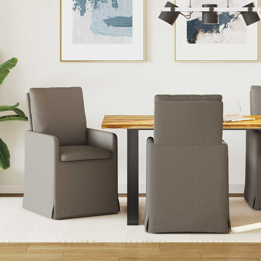 vidaXL Καρέκλες φαγητού 2 pcs Ανοιχτό γκρι 57 x 67 x 98 εκ Λινό