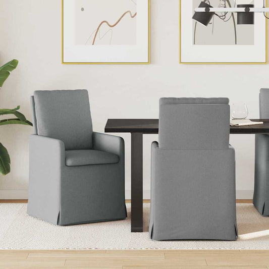 vidaXL Καρέκλες φαγητού 2 pcs Ανοιχτό γκρι 57 x 67 x 98 εκ ύφασμα