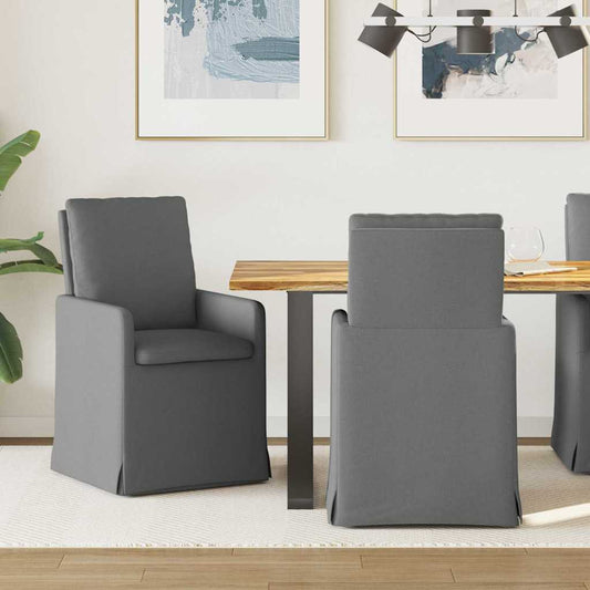 vidaXL Καρέκλες φαγητού 2 pcs Σκούρο γκρι 57 x 67 x 98 εκ ύφασμα