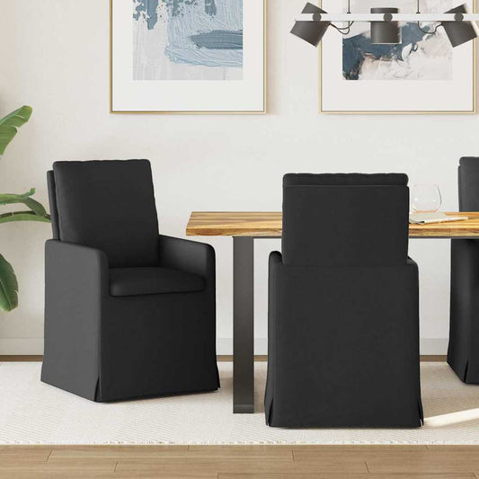 vidaXL Καρέκλες φαγητού 2 pcs Μαύρο 57 x 67 x 98 εκ ύφασμα