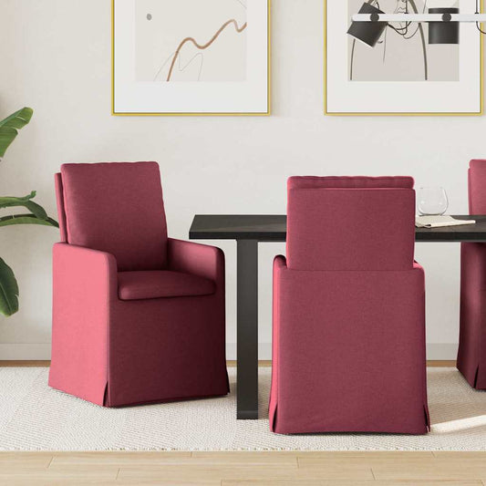 vidaXL Καρέκλες φαγητού 2 pcs Μπορντό 57 x 67 x 98 εκ ύφασμα