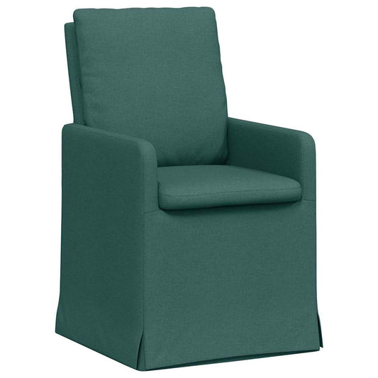 vidaXL Καρέκλες φαγητού 2 pcs Σκούρο πράσινο 57 x 67 x 98 εκ ύφασμα