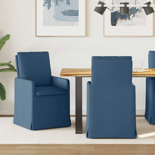 vidaXL Καρέκλες φαγητού 2 pcs Μπλε 57 x 67 x 98 εκ ύφασμα