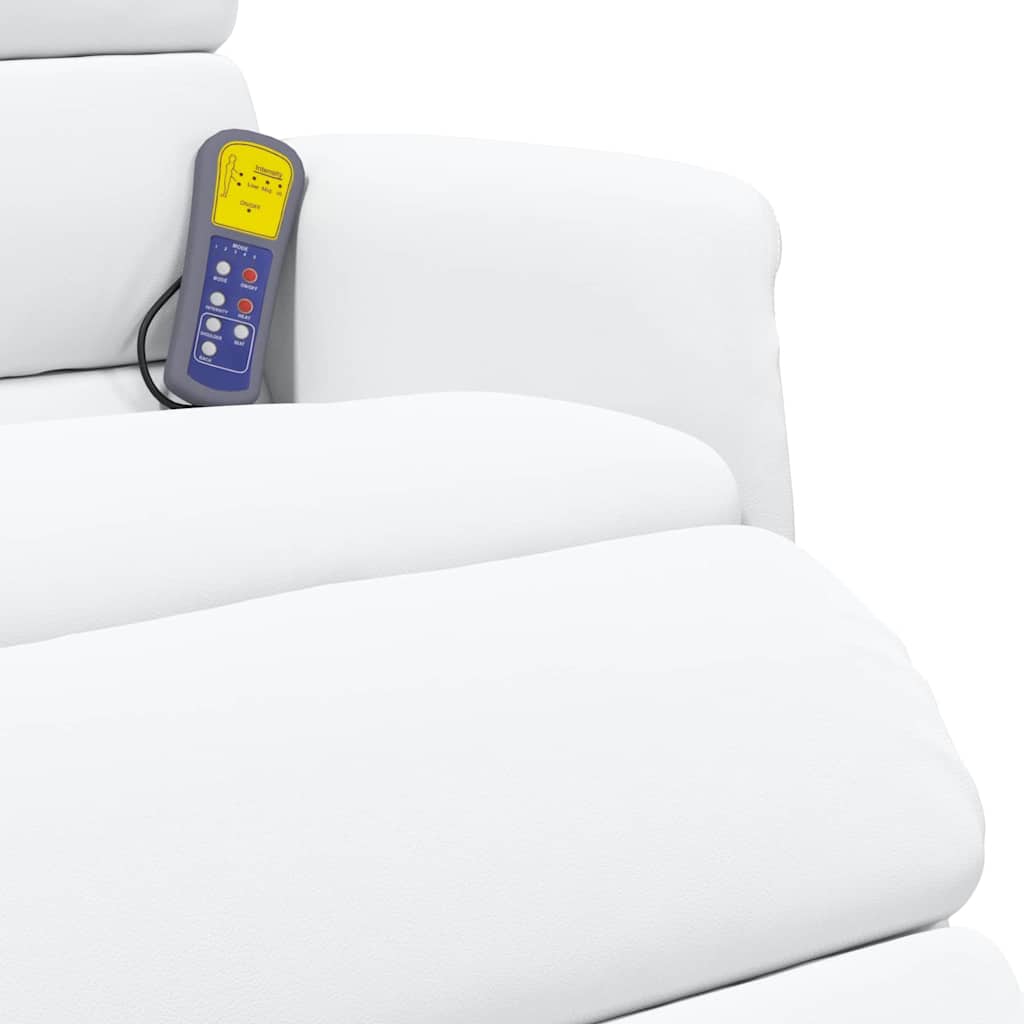 vidaXL Κάθισμα μασάζ Λευκό 71 x 98 x 106 εκ. Τεχνητό δέρμα