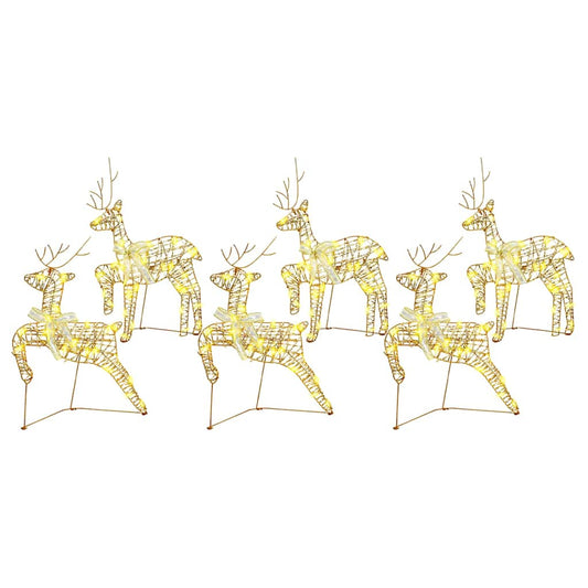 vidaXL LED Ρούντερ με 180 LED 6 pcs Χρυσό PET