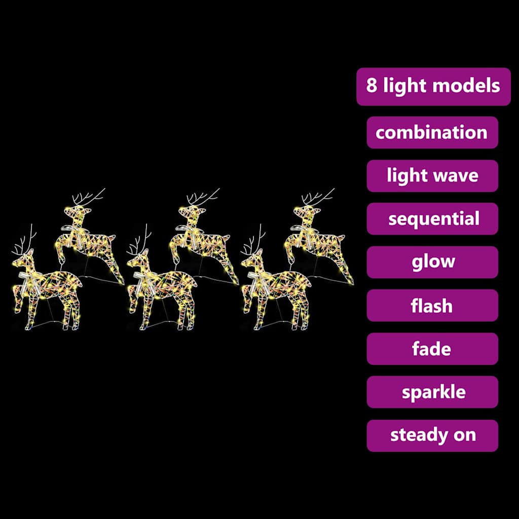 vidaXL LED Ρούντερ με 180 LED 6 pcs Πολύχρωμο PET