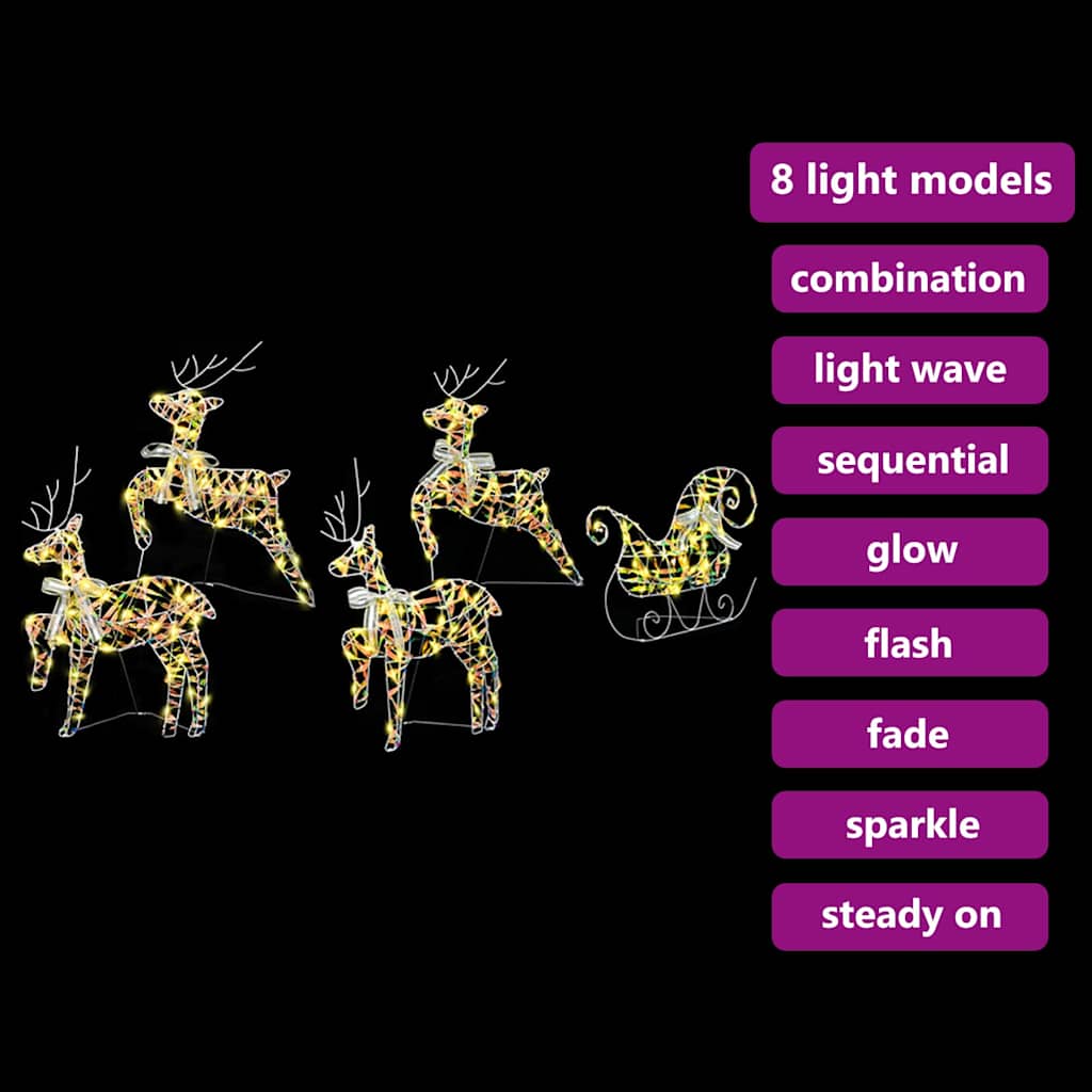 vidaXL LED Ρούντερ με 40 LED 5 pcs Πολύχρωμο PET