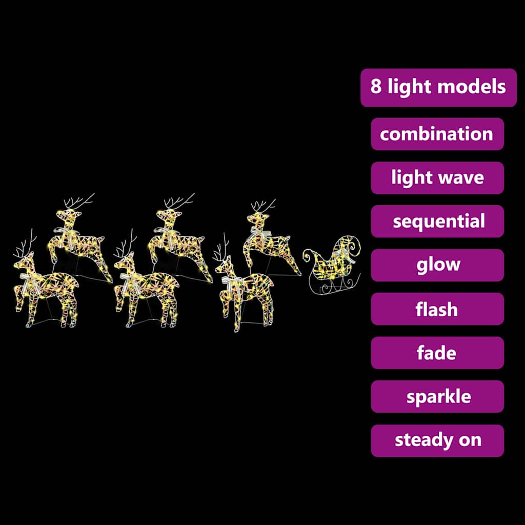vidaXL LED Ρούντερ με 40 LED 7 pcs Πολύχρωμο PET