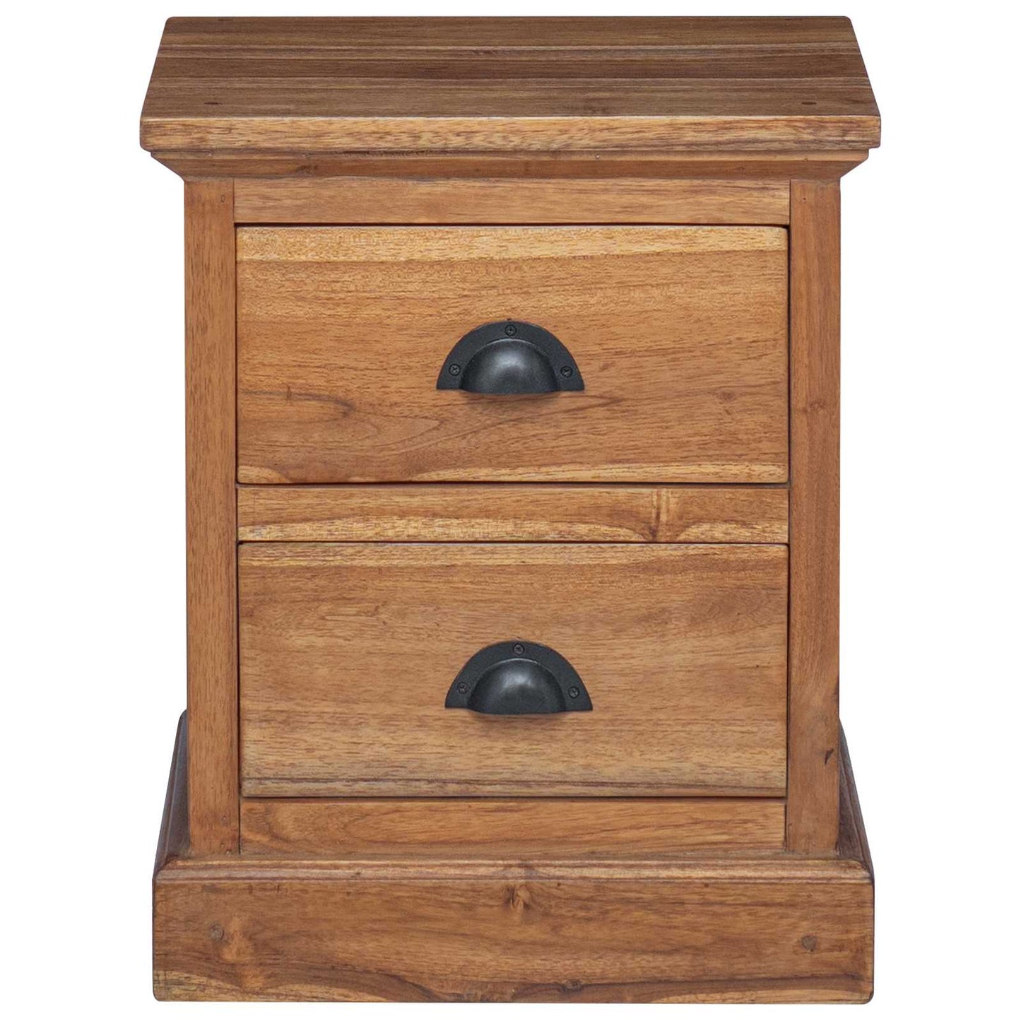vidaXL Κομοδίνο με συρτάρι Φυσικό 40 x 30 x 50 cm Στερεό Ξύλο Τίκ