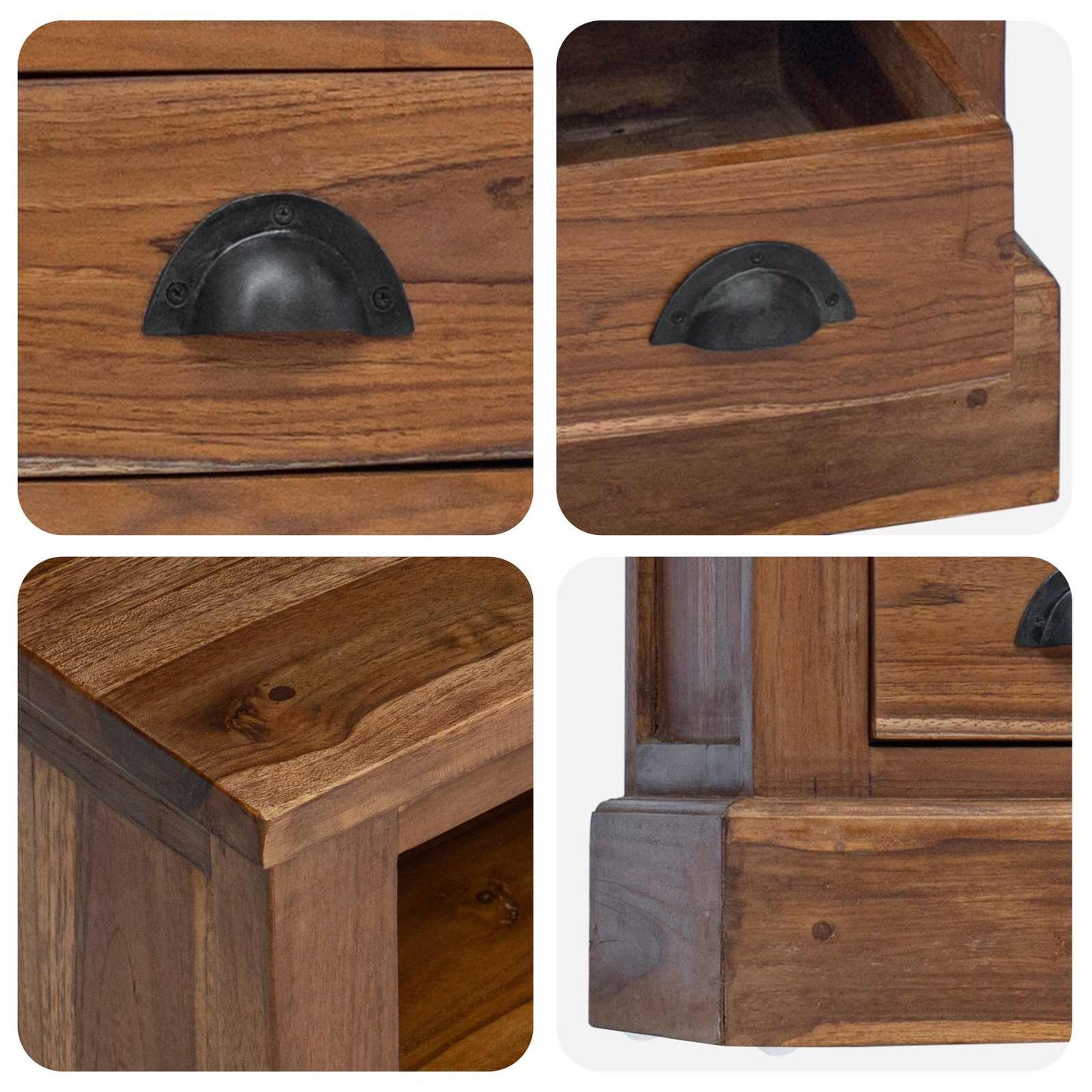 vidaXL Ντουλάπι αποθήκευσης Φυσικό 60 x 30 x 60 cm Στερεό Ξύλο Τίκ