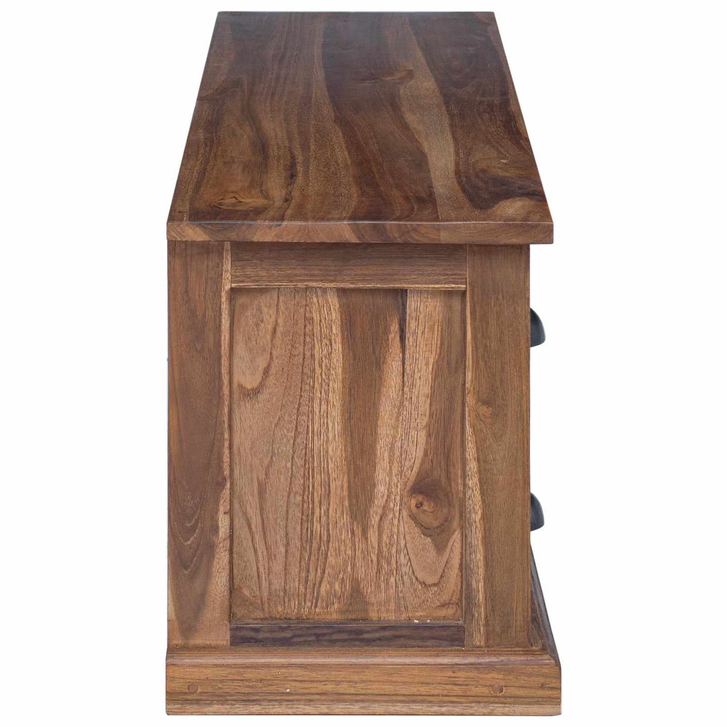 vidaXL Βάση TV με συρτάρι Φυσικό 110 x 30 x 40 cm Στερεό Ξύλο Τίκ