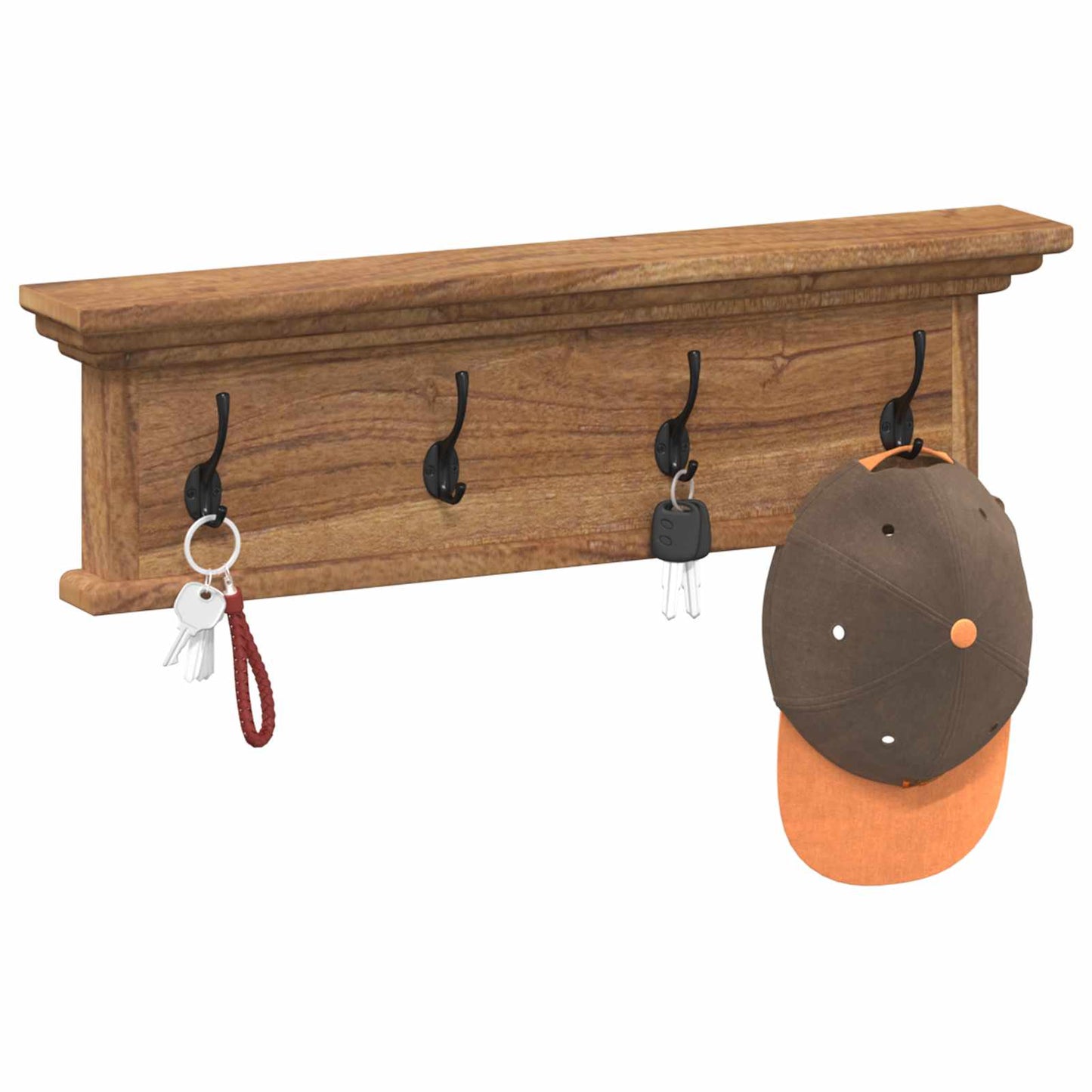 vidaXL Κρεμάστρα Τοίχου Φυσικό 70 x 10 x 20 cm Στερεό Ξύλο Τίκ