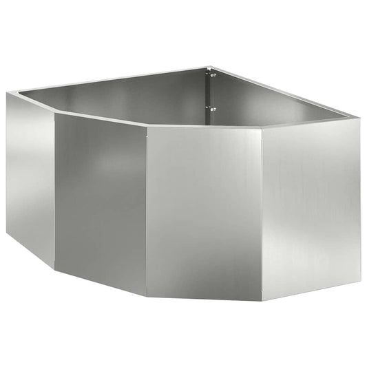 vidaXL Γωνιακό Ροδόδεντρο Ασημί 60 x 60 x 35 cm Γαλβανισμένος χάλυβας