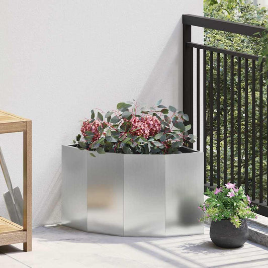 vidaXL Γωνιακό Ροδόδεντρο Ασημί 45 x 45 x 35 cm Γαλβανισμένος χάλυβας
