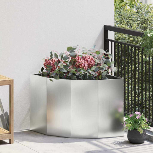 vidaXL Γωνιακό Ροδόδεντρο Ασημί 60 x 60 x 50 εκ Γαλβανισμένος χάλυβας