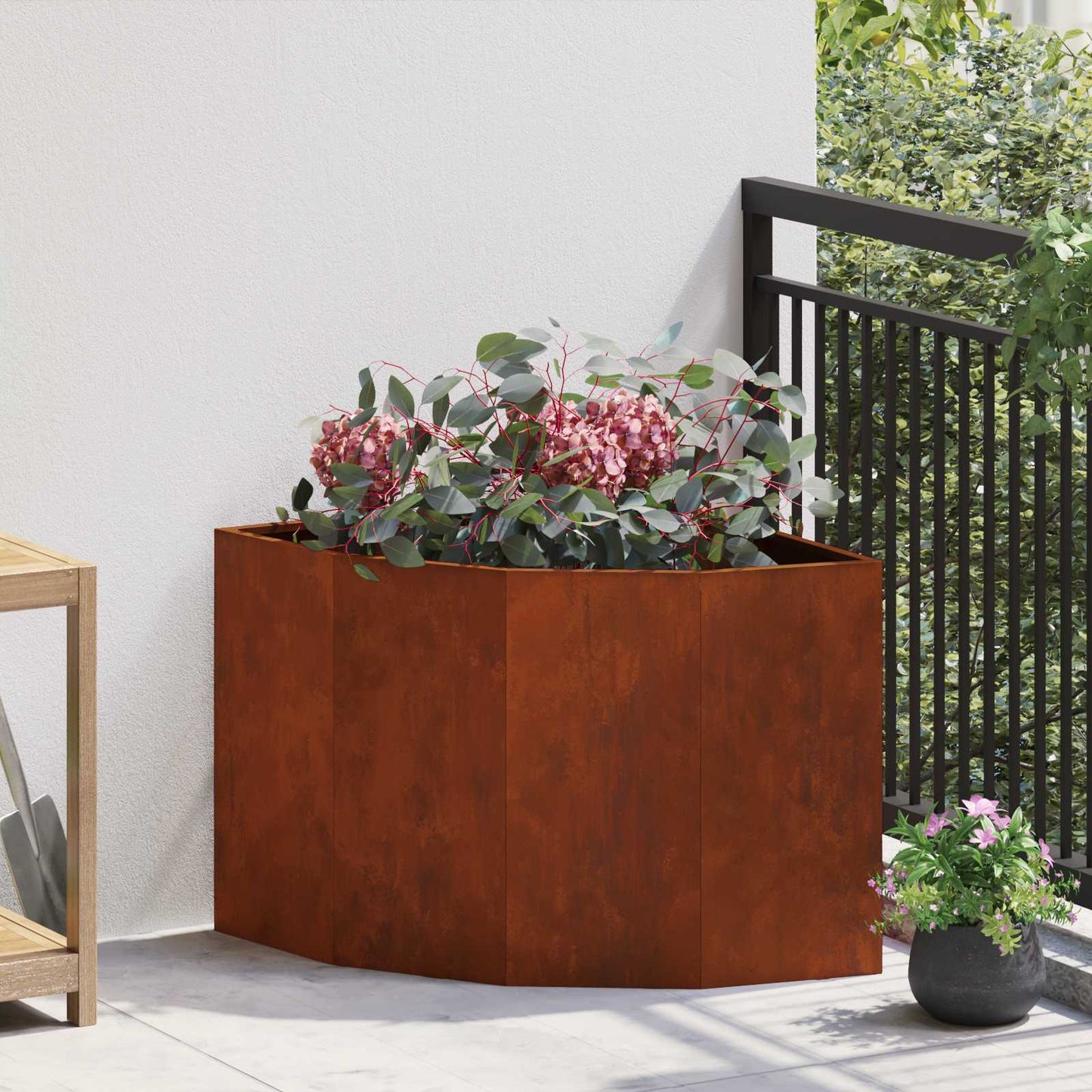 vidaXL Γωνιακό Ροδόδεντρο Σκ rusty 60 x 60 x 50 εκ