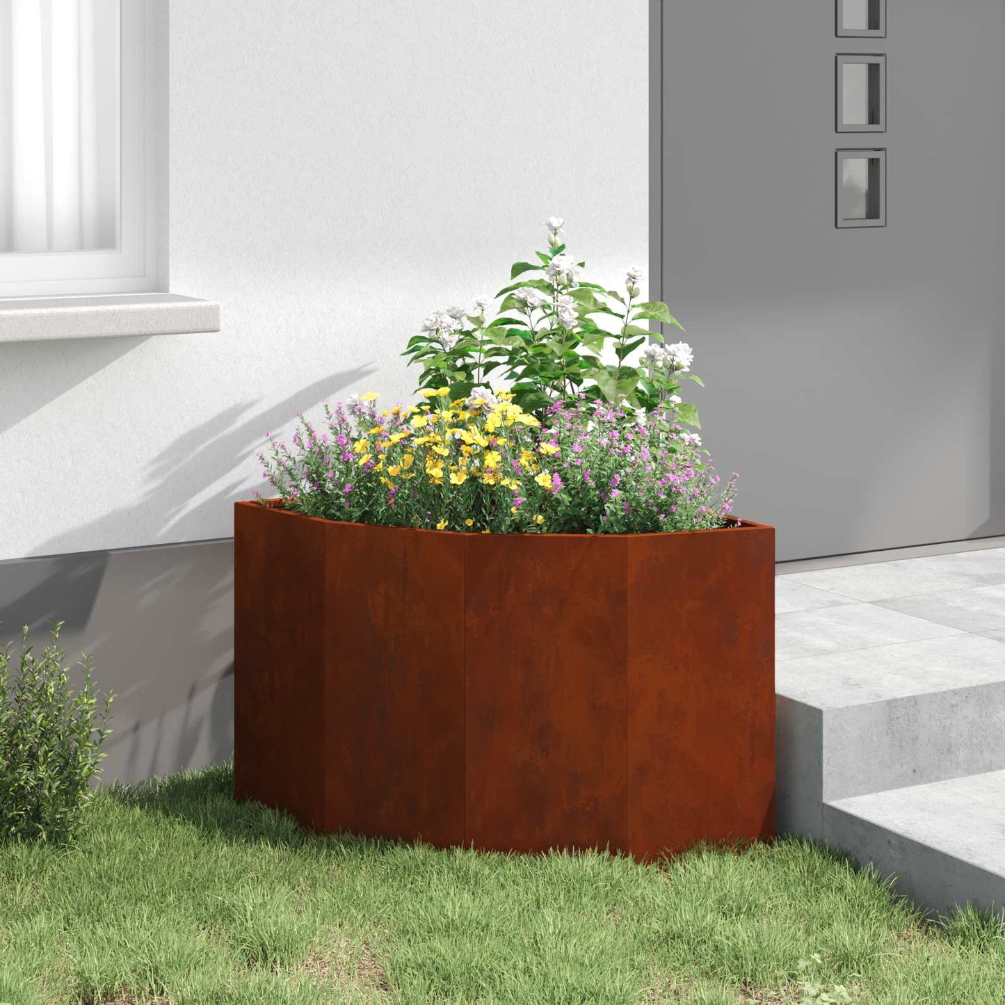 vidaXL Γωνιακό Ροδόδεντρο Σκ rusty 60 x 60 x 50 εκ