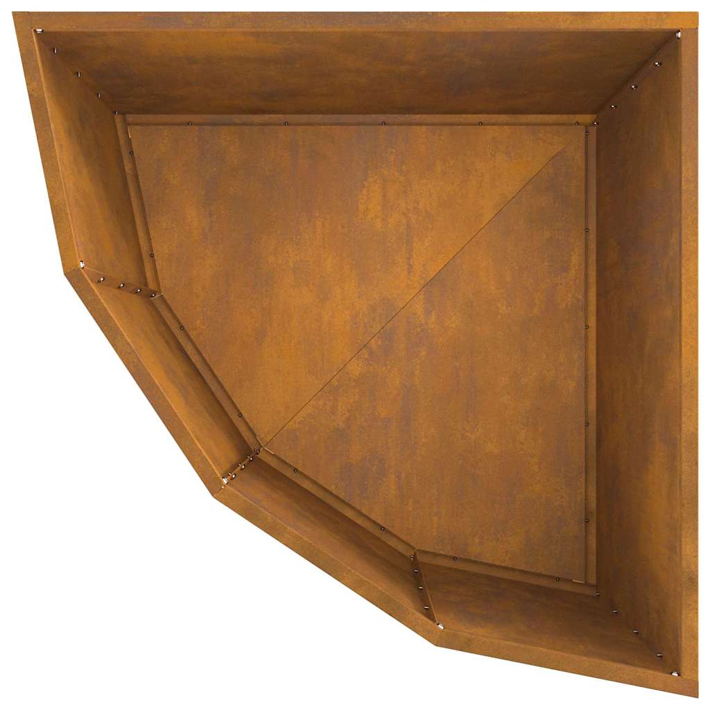 vidaXL Γωνιακό Ροδόδεντρο Σκ rusty 60 x 60 x 50 εκ