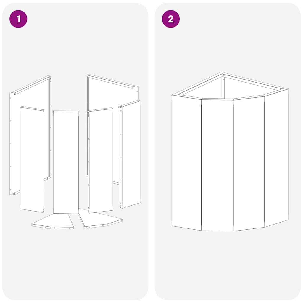 vidaXL Γωνιακό Ροδόδεντρο Ασημί 30 x 30 x 50 cm Ανοξείδωτο ατσάλι