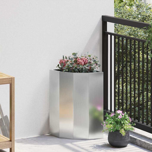 vidaXL Γωνιακό Ροδόδεντρο Ασημί 30 x 30 x 50 cm Γαλβανισμένος χάλυβας