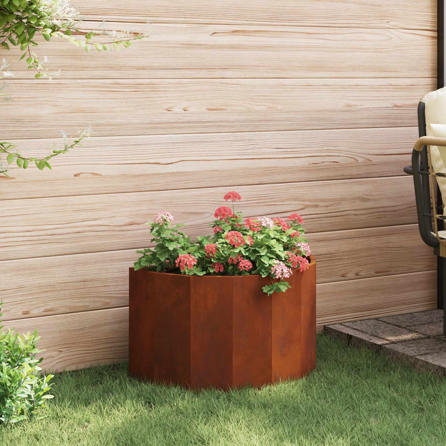 vidaXL Γλάστρα Σκ rusty 60 x 30 x 35 εκ Ατσάλι Σκληρυθέν στον Αέρα