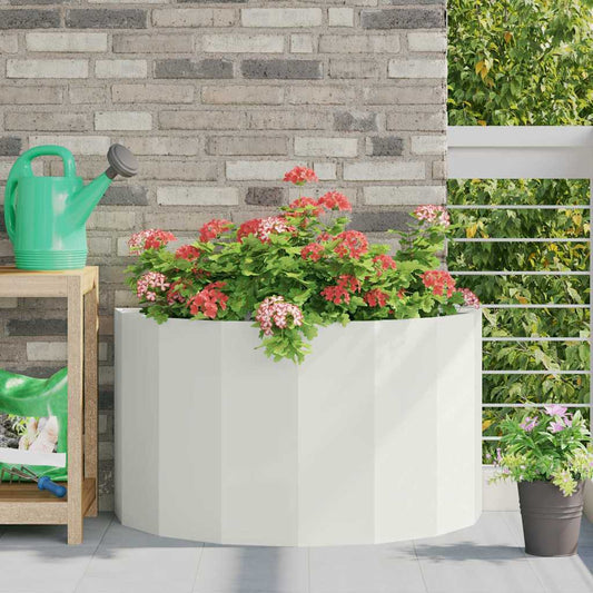 vidaXL Γλάστρα Λευκό 90 x 45 x 50 εκ. Ατσάλι