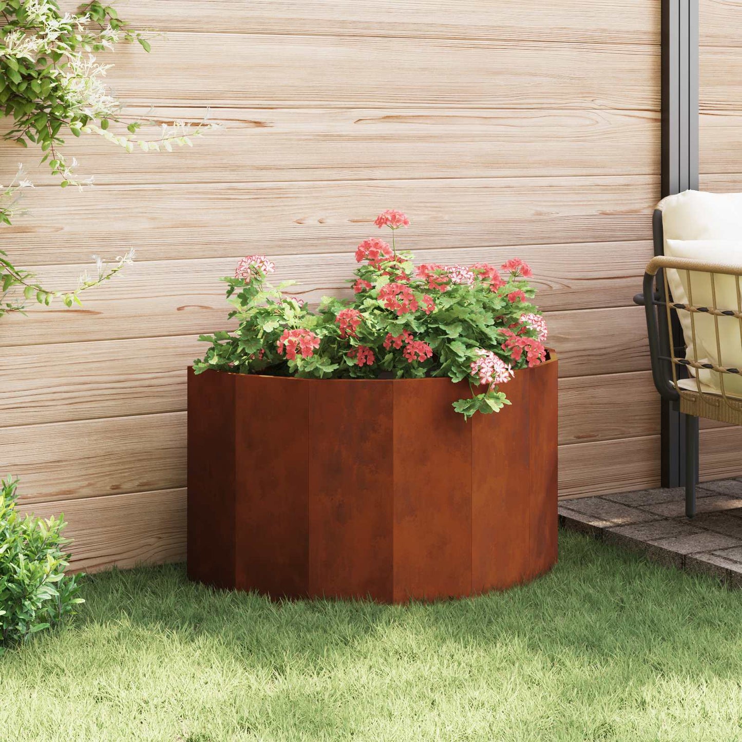 vidaXL Γλάστρα Σκ rusty 90 x 45 x 50 εκ. Ατσάλι Σκληρυθέν στον Αέρα