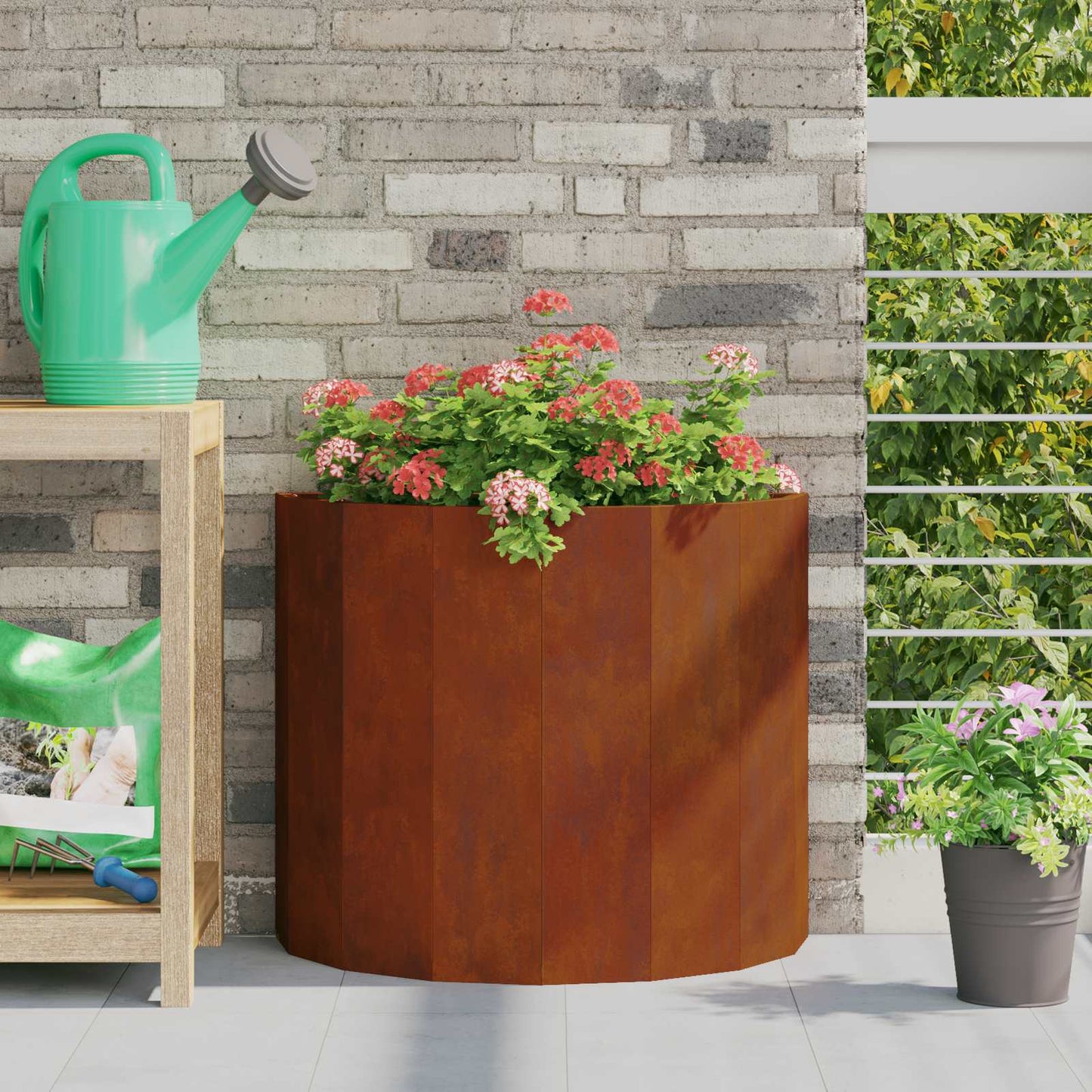 vidaXL Γλάστρα Σκ rusty 60 x 30 x 50 εκ. Ατσάλι Σκληρυθέν στον Αέρα