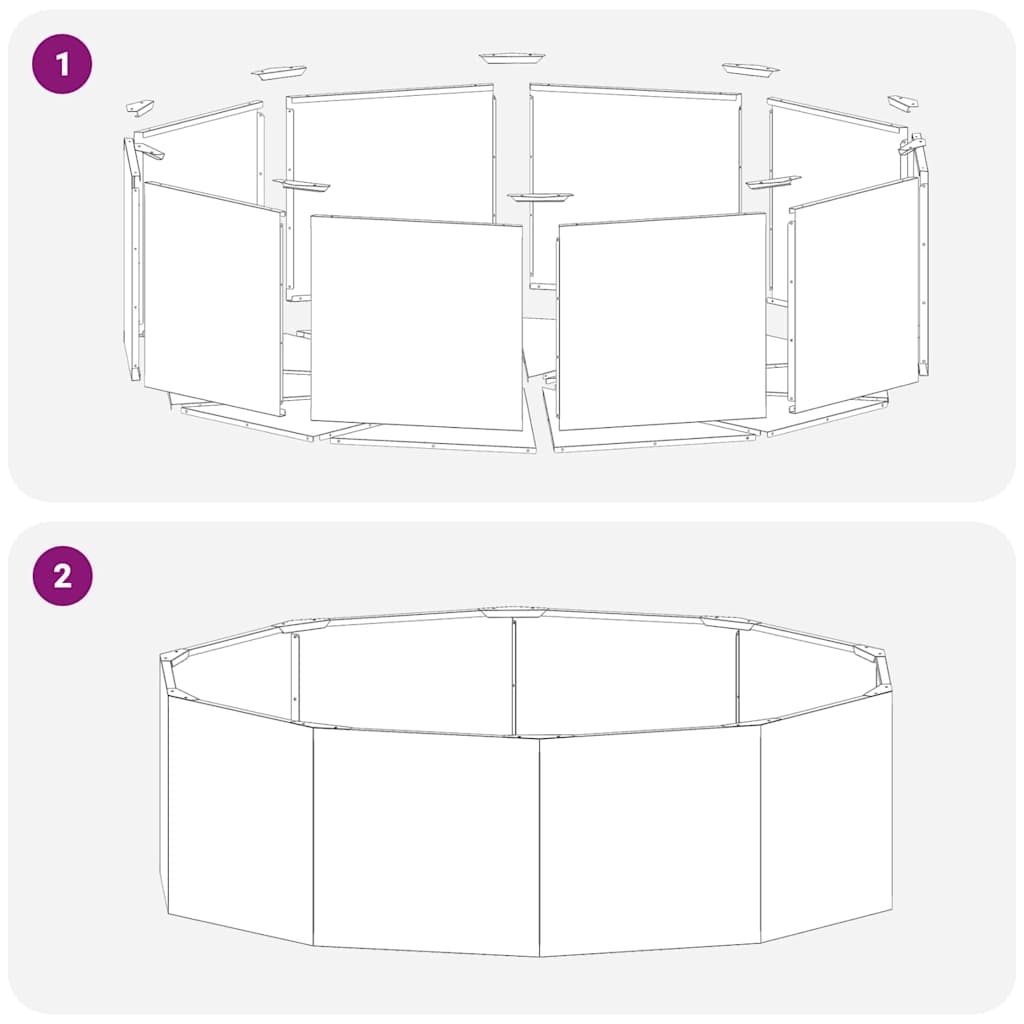 vidaXL Γλάστρα Λευκό 120 x 120 x 35 εκ Ατσάλι