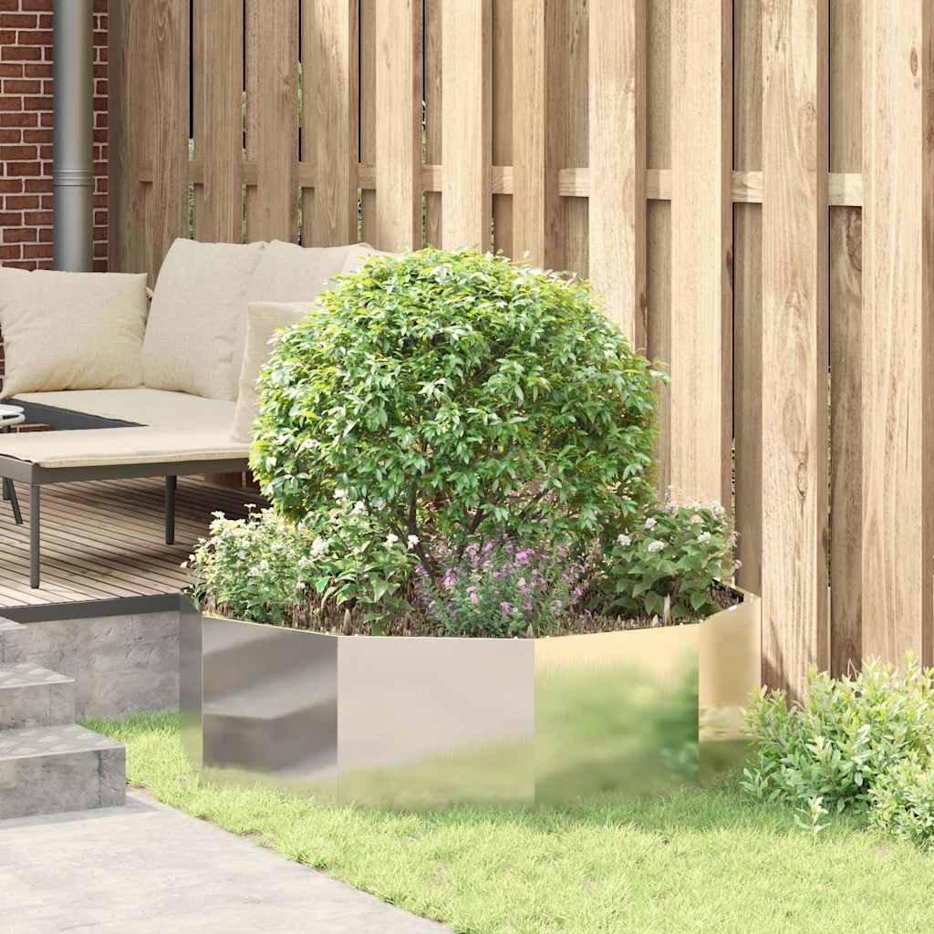 vidaXL Γλάστρα Ασημί 120 x 120 x 35 εκ Ανοξείδωτο ατσάλι