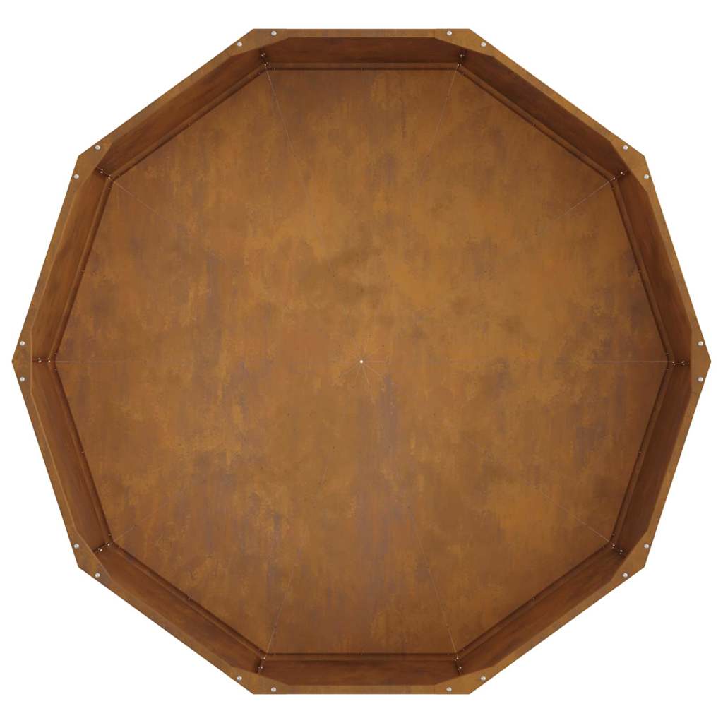 vidaXL Γλάστρα Σκ rusty 120 x 120 x 35 εκ Ατσάλι Σκληρυθέν στον Αέρα