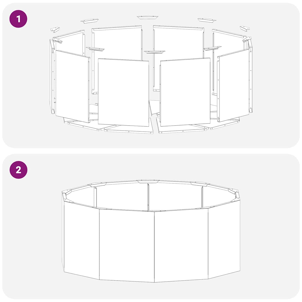 vidaXL Γλάστρα Ελιά Πράσινη 90 x 90 x 35 εκ Ατσάλι