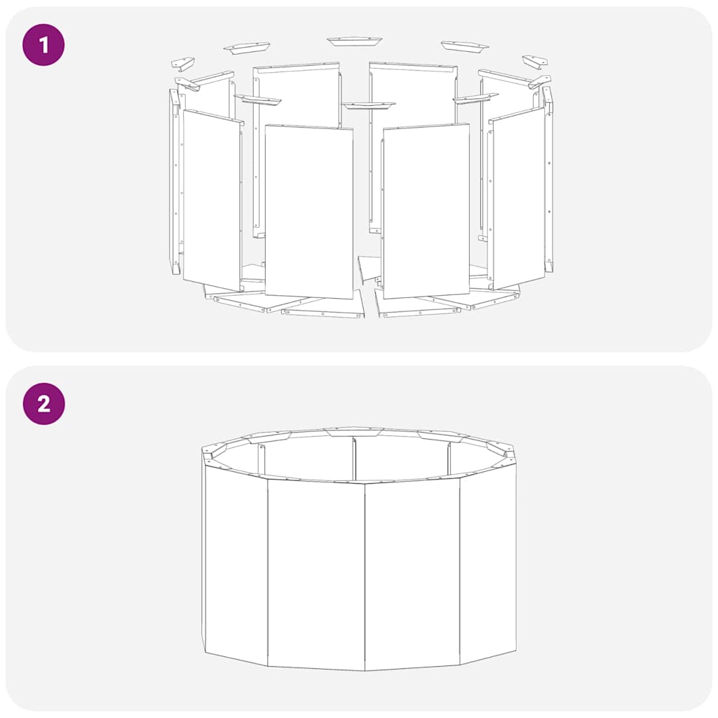 vidaXL Γλάστρα Ασημί 60 x 60 x 35 cm Επικαλυμμένος Χάλυβας