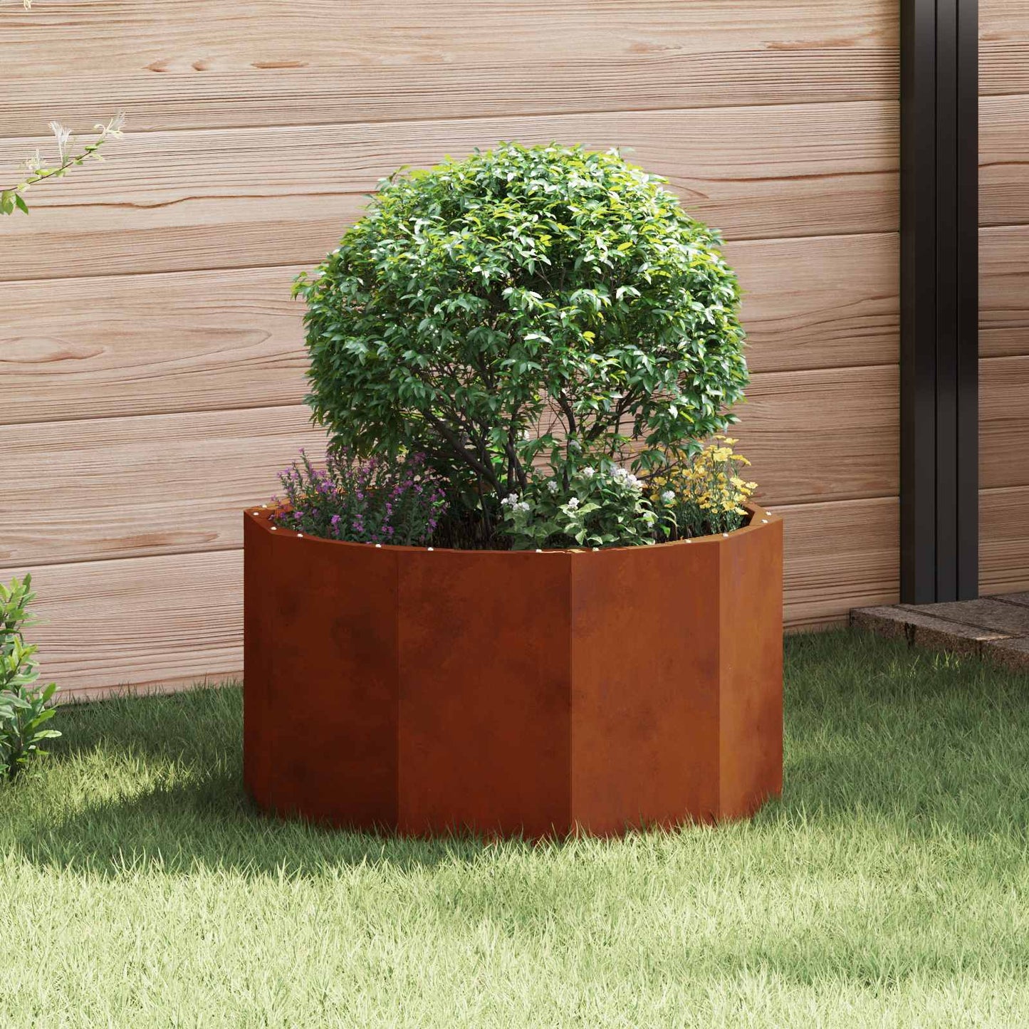 vidaXL Γλάστρα Σκ rusty 60 x 60 x 35 cm Ατσάλι Σκληρυθέν στον Αέρα