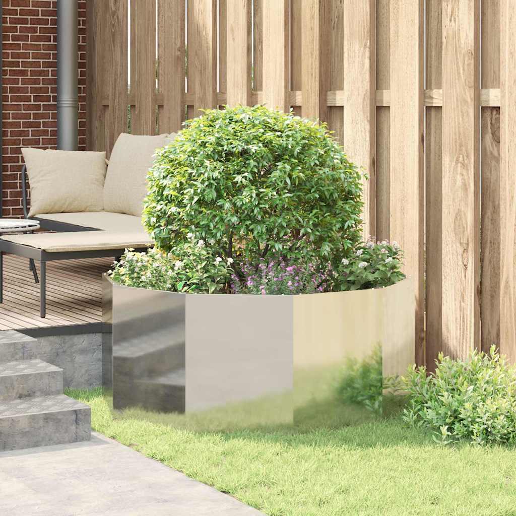 vidaXL Γλάστρα Ασημί 120 x 120 x 50 εκ Επικαλυμμένος Χάλυβας