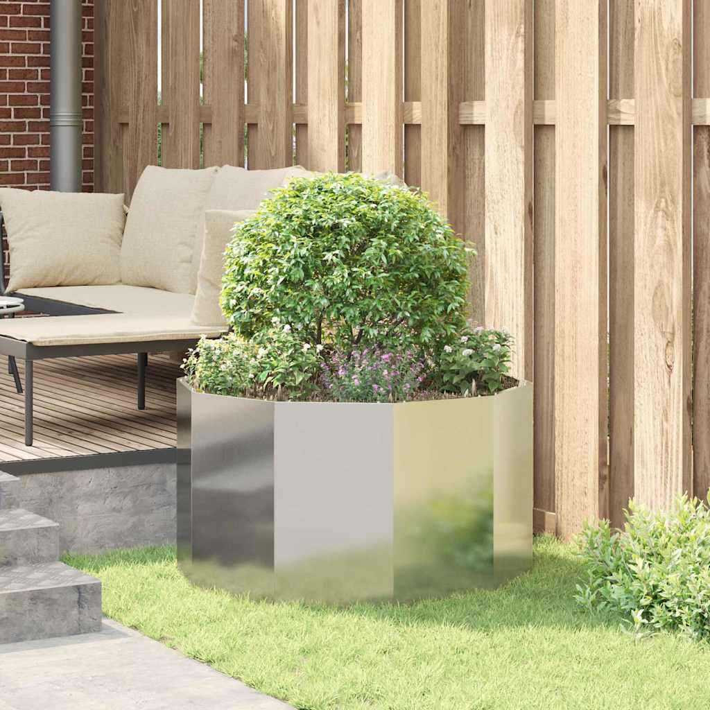 vidaXL Γλάστρα Ασημί 90 x 90 x 50 cm Ανοξείδωτο ατσάλι