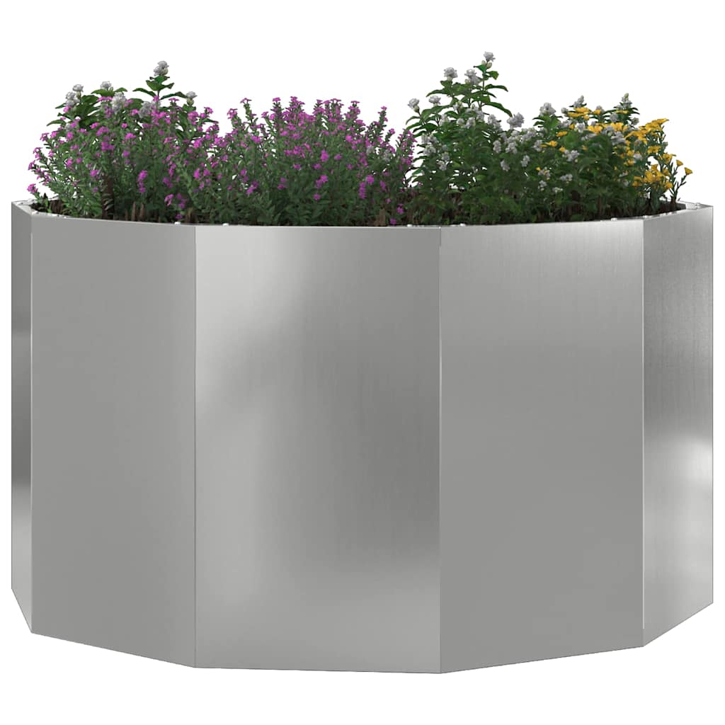 vidaXL Γλάστρα Ασημί 90 x 90 x 50 cm Επικαλυμμένος Χάλυβας