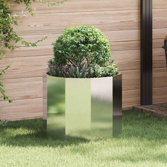vidaXL Γλάστρα Ασημί 60 x 60 x 50 εκ Ανοξείδωτο ατσάλι