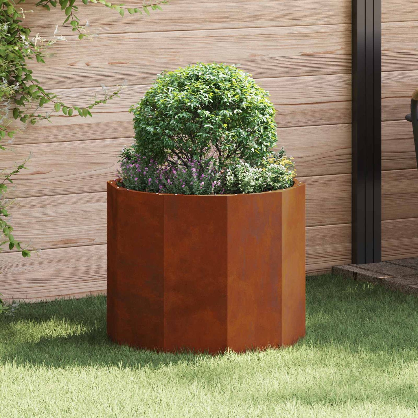 vidaXL Γλάστρα Σκ rusty 60 x 60 x 50 εκ Ατσάλι Σκληρυθέν στον Αέρα