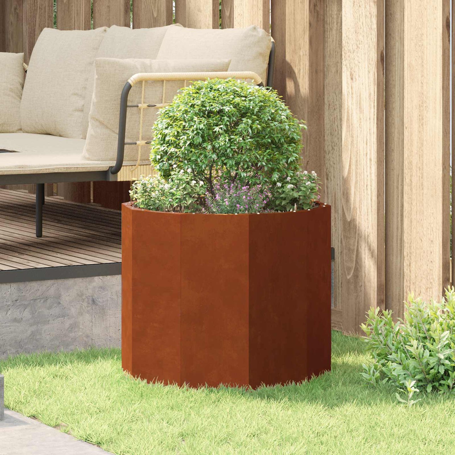 vidaXL Γλάστρα Σκ rusty 60 x 60 x 50 εκ Ατσάλι Σκληρυθέν στον Αέρα