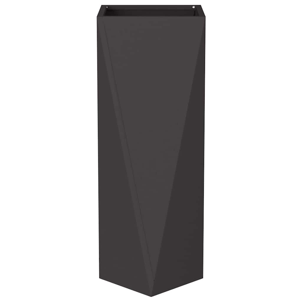 vidaXL Γλάστρα 2 pcs Μαύρο 30 x 30 x 75 εκ Ατσάλι