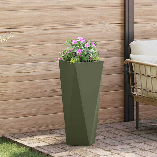 vidaXL Γλάστρα Ελιά Πράσινη 30 x 30 x 75 εκ Ατσάλι